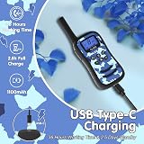 QUOLIX Rechargeable Walkie Talkies Kids 3KM Long Range 2 Way Radio VOX Torch view 3