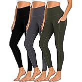 Dimore 4 Pack Workout Leggings for Women with Pockets,High Waisted Tummy Control Yoga Pants for Workout Running