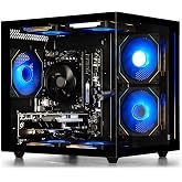 suevery Black Prebuilt Desktop Computer Gaming PC DDR4 16G 512G SSD | AMD Ryzen5 Processor 6Cores Up to 4.1G Radeon 4G Graphics Card Wi-Fi6 Home Pro Gamer Bundle 4K 2K
