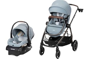 Maxi-Cosi Zelia™ Luxe 5-in-1 Modular - Baby Travel System Car Seat and Stroller, Infant Car Seat and Stroller Combo, Baby Car Seat and Stroller Combo in New Hope Grey