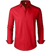 GIANZEN Men's Dress Shirts Regular Fit Solid Long Sleeve Formal Shirt Business Casual Button Down Shirts