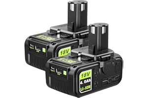 Abeden 2 Packs Replacement Ryobi 18v Battery with USB Port,Compatible with Ryobi ONE+ Lithium Batteries & Cordless Power Tools P102 P103 P104 P105 P107 P108 P109