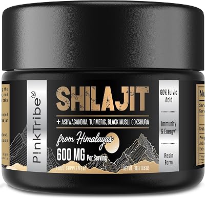 P!nkTribe Shilajit Resin 600 mg Himalayan 30 g with Ayurvedic Herbs