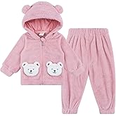 AIMISYOU Baby Girl Clothes Newborn Boy Outfits Suit Fleece Jacket Pants Winter Coats 2PCS