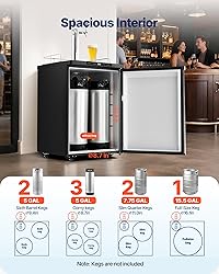 VEVOR Beer Kegerator, Dual Tap Home Draft Beer