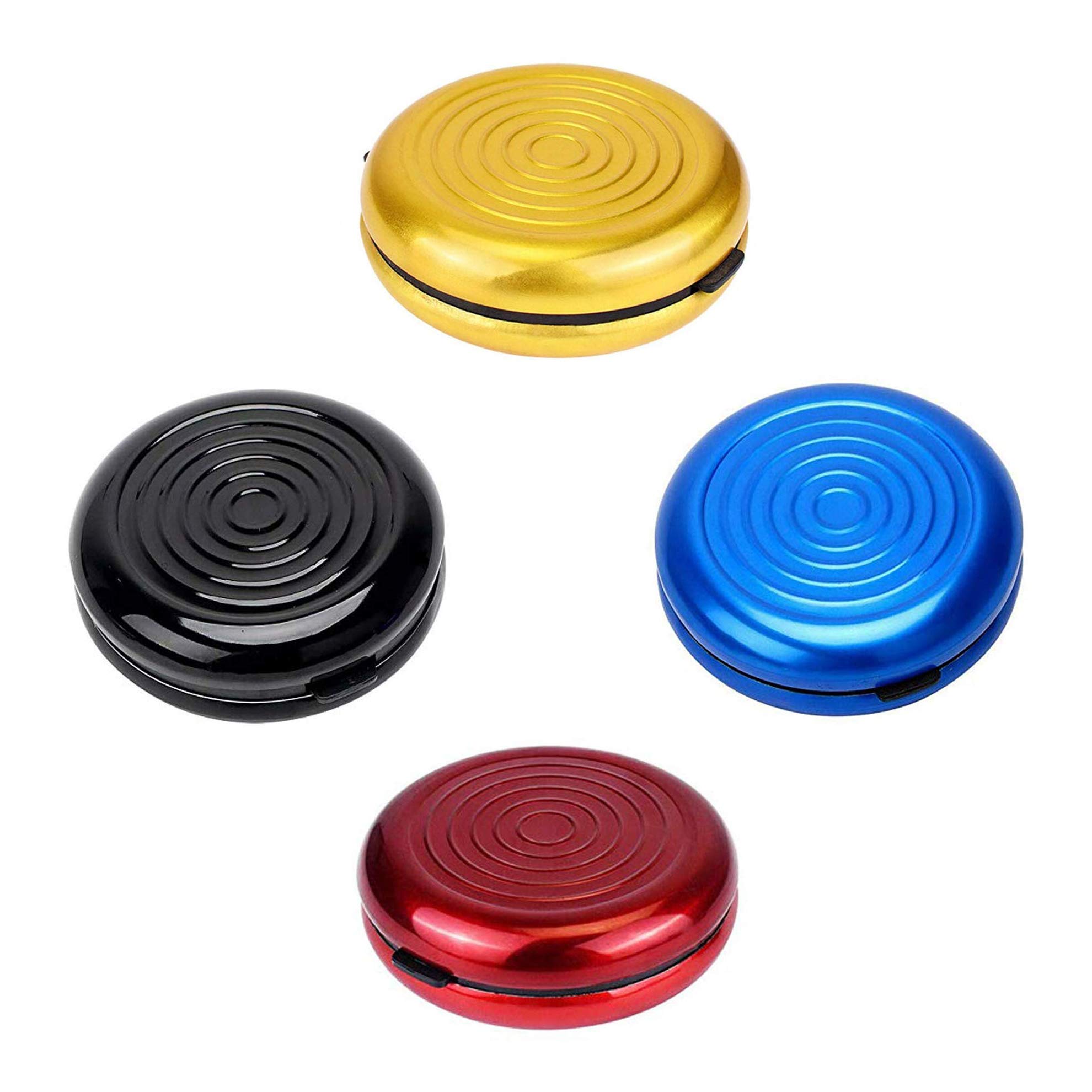 iPobie 4 Piece Euro Coin Storage Box, Round Alloy Coin Purse