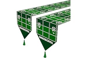 Wehhbtye 2 Pack Football Kitchen Table Runner -12 x71 Table Runner American Football Court with Tassels -Table Runner Dresser Scarves for Kitchen Dining Room Home Decor