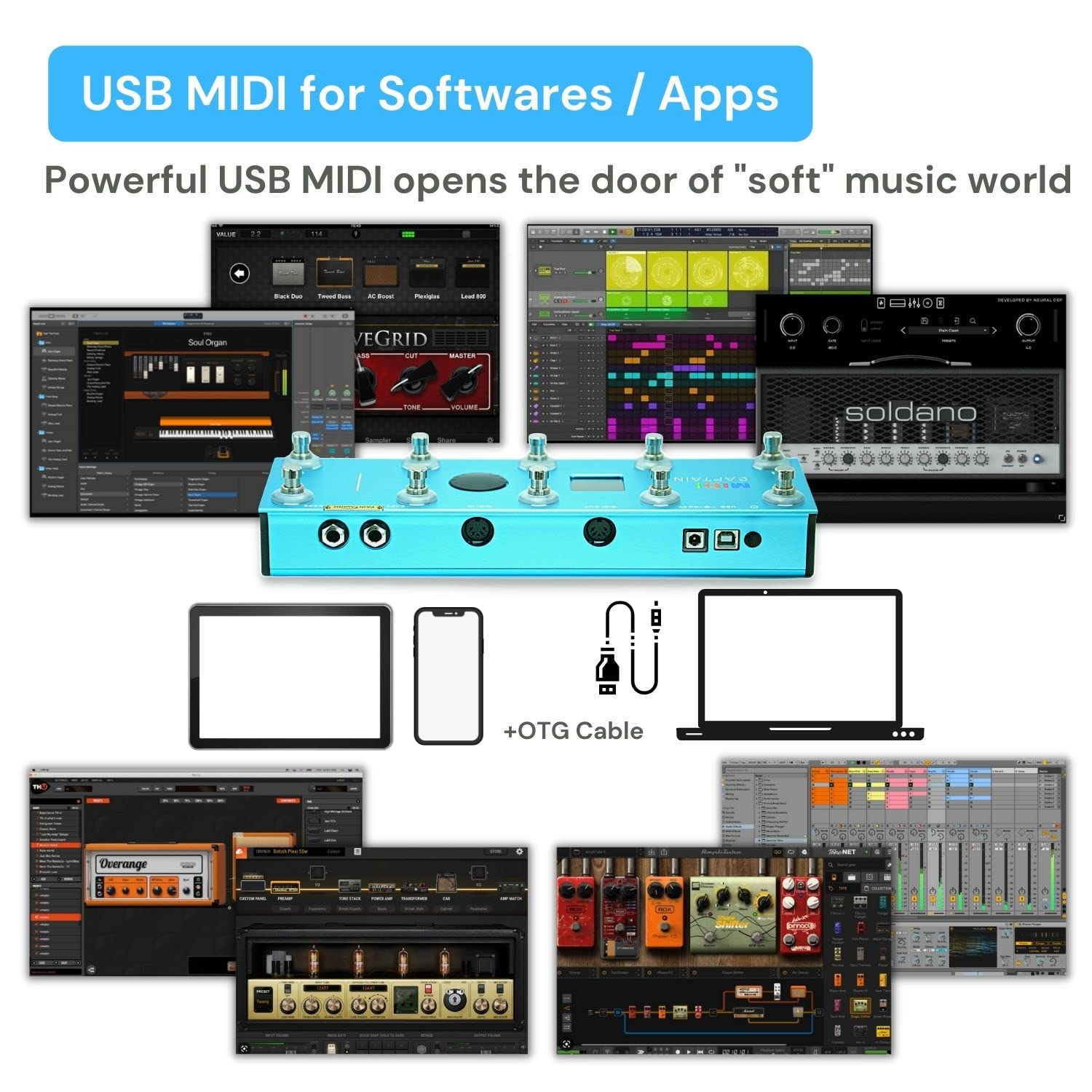 MIDI Captain Mini 6 スイッチャー MIDI Captain MINI 6 Controller with HID Multi-state Cycling