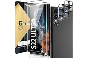 CWQZGUF Galaxy S22 Ultra Screen Protector [2+2 Pack] Camera Lens Protector, Fingerprint Unlock Support, HD Tempered Glass, Touch Sensitive, Anti Scratch, for Samsung S22 Ultra 5G Glass Screen