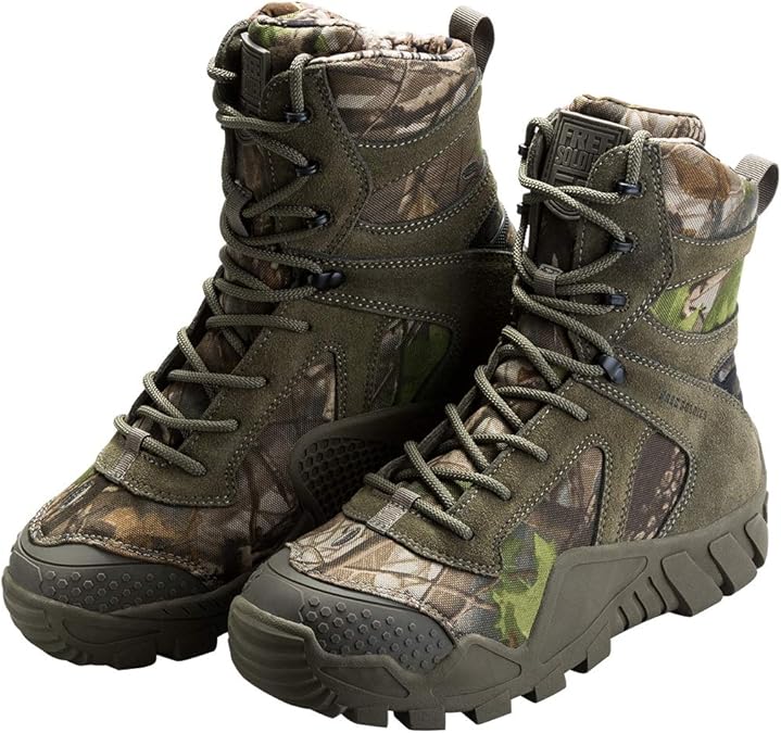 FREE SOLDIER Outdoor Men's Tactical Military Boots Suede Leather Work