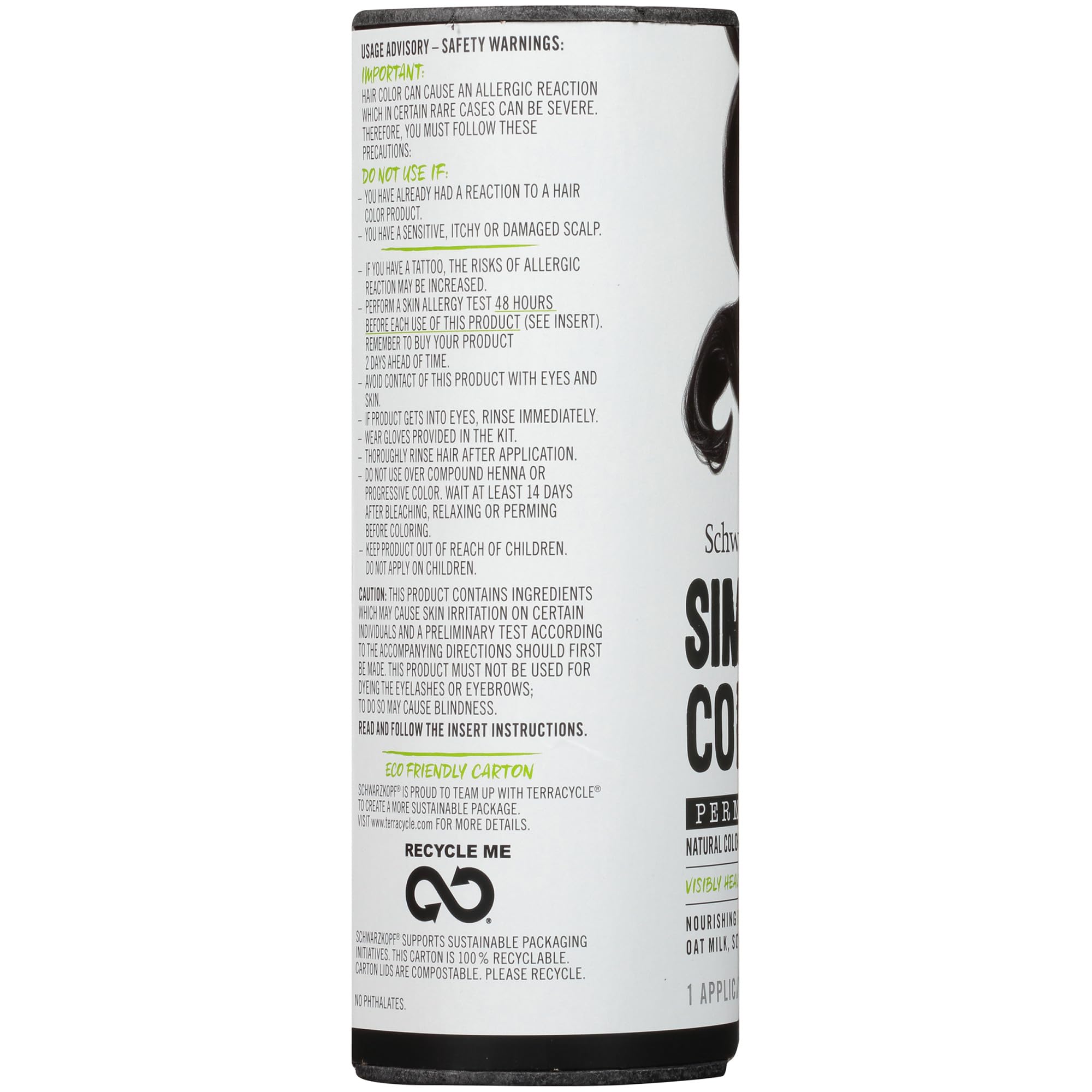 Schwarzkopf Simply Color Hair Color 1.0 Jet Black, 1 Application - Permanent Hair Dye for Healthy Looking Hair without Ammonia or Silicone, Dermatologist Tested, No PPD & PTD