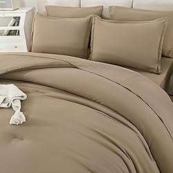 Litanika Full Size Comforter Sets Taupe - 7 Pieces