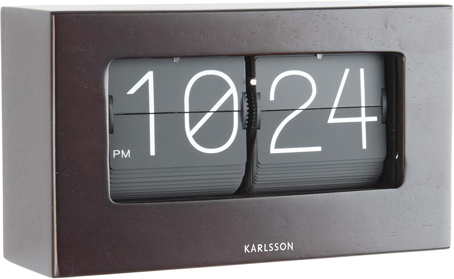 Karlsson Flip Clock Boxed Dark Wood Amazon.co.uk Kitchen & Home