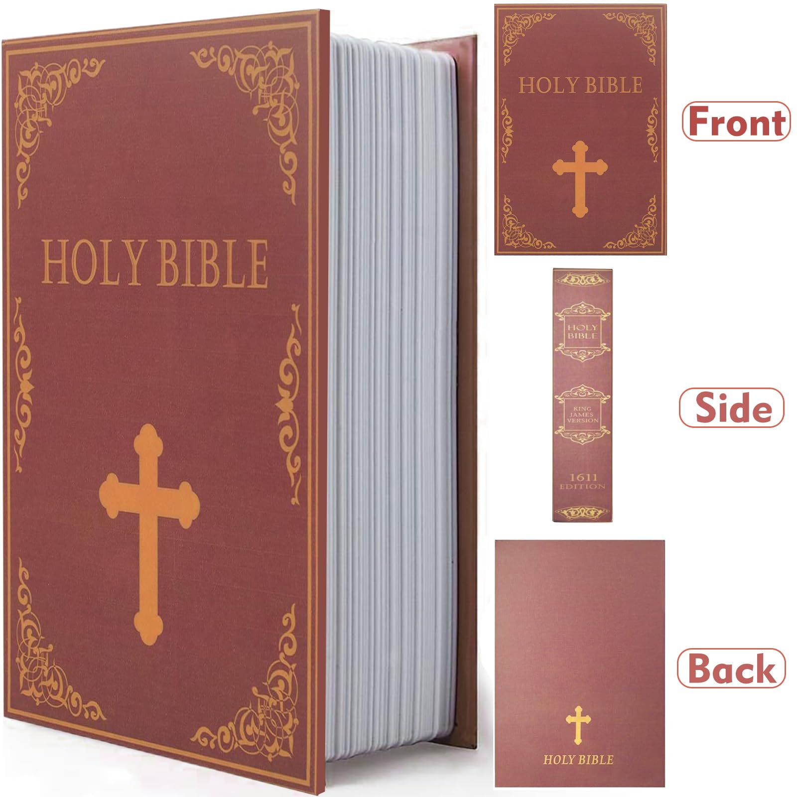 Book Safe Box with Combination Lock, Diversion Safe