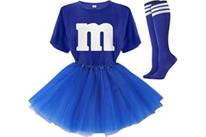 FONYFA Letter M Halloween Costumes Tutu Skirts,Women Team Group T-Shirt,Candy Costume for Halloween Christmas