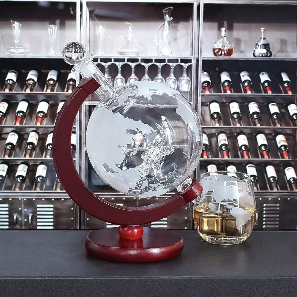 delifoods-delivery.ch decantador de alcohol Decantador de globo de 1500 ml  con avión de cristal hecho a mano regalo para papá regalo de inauguración  de Brandy Tequila Bourbon Jarras y decantadores Cristalería