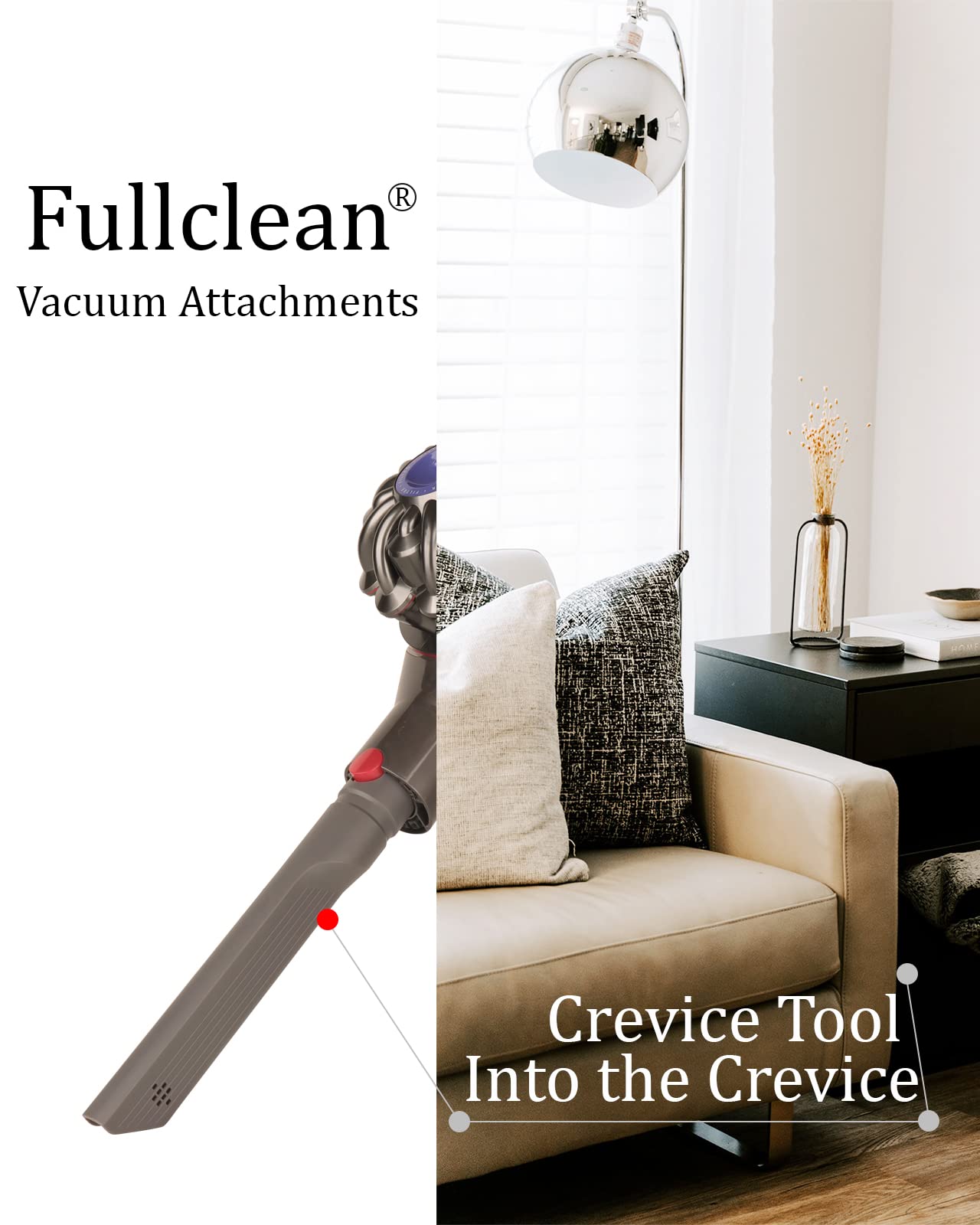 Fulllclean Crevice Tool Attachment Compatible with Dyson Gen 5 Gen5 V15 V12 V11 V10 V8 V7 Vacuum Cleaner Accessories Replacement Parts Brush Nozzle