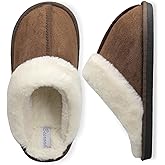 Besroad Mens Slippers Memory Foam House Slippers Warm Fuzzy Bedroom Slide House Shoes Indoor Outdoor Scuff