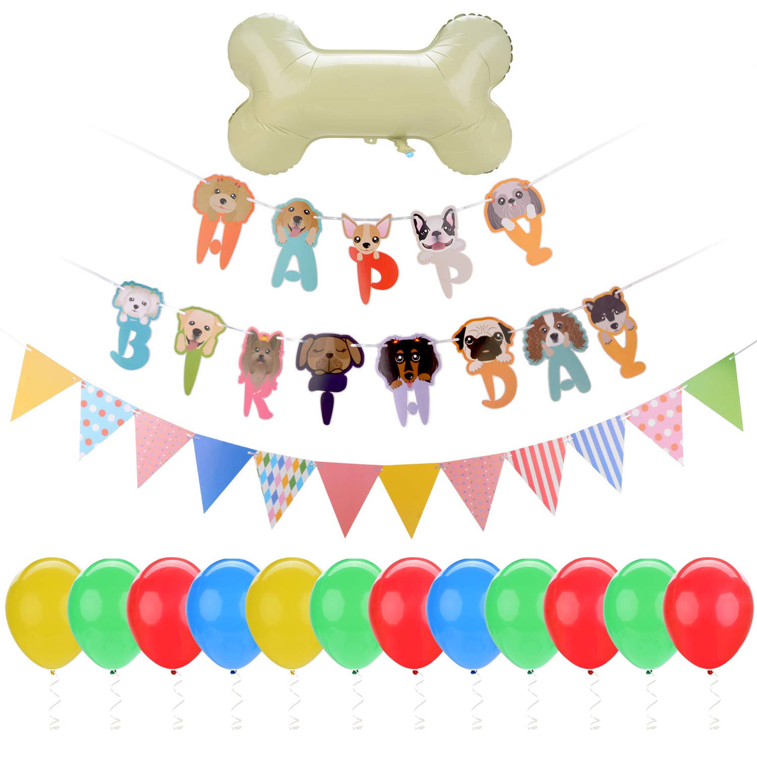 Legendog Dog Birthday Party Supplies, Dog Girl or Boy Birthday Party Decorations, Dog Party Decorations with Bone Balloon, Happy Dog Birthday Party Decorations