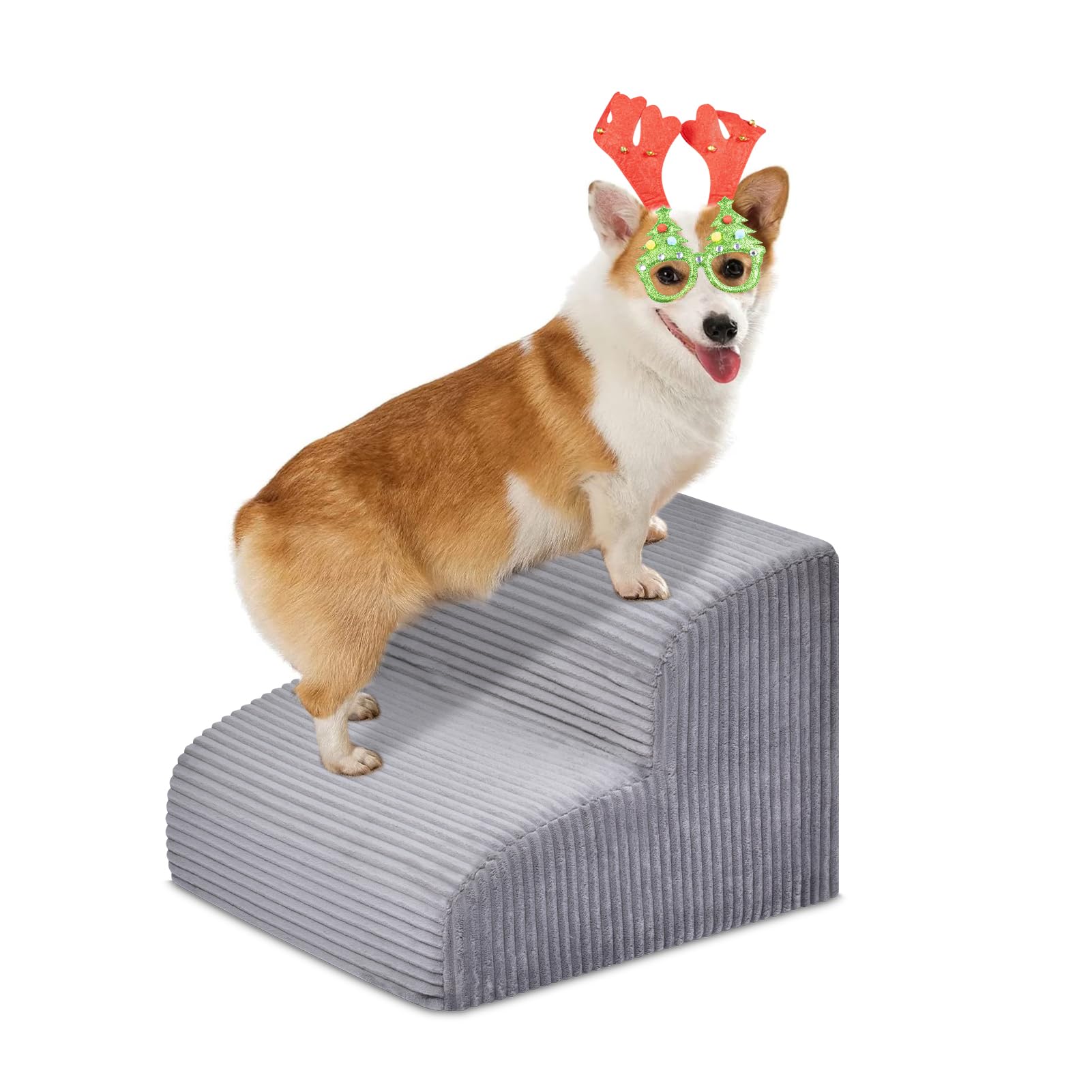 Two Step Dog Yiruka Dog Stairs Steps for High Bed - 2 Steps Pet Steps for Small Dogs ...