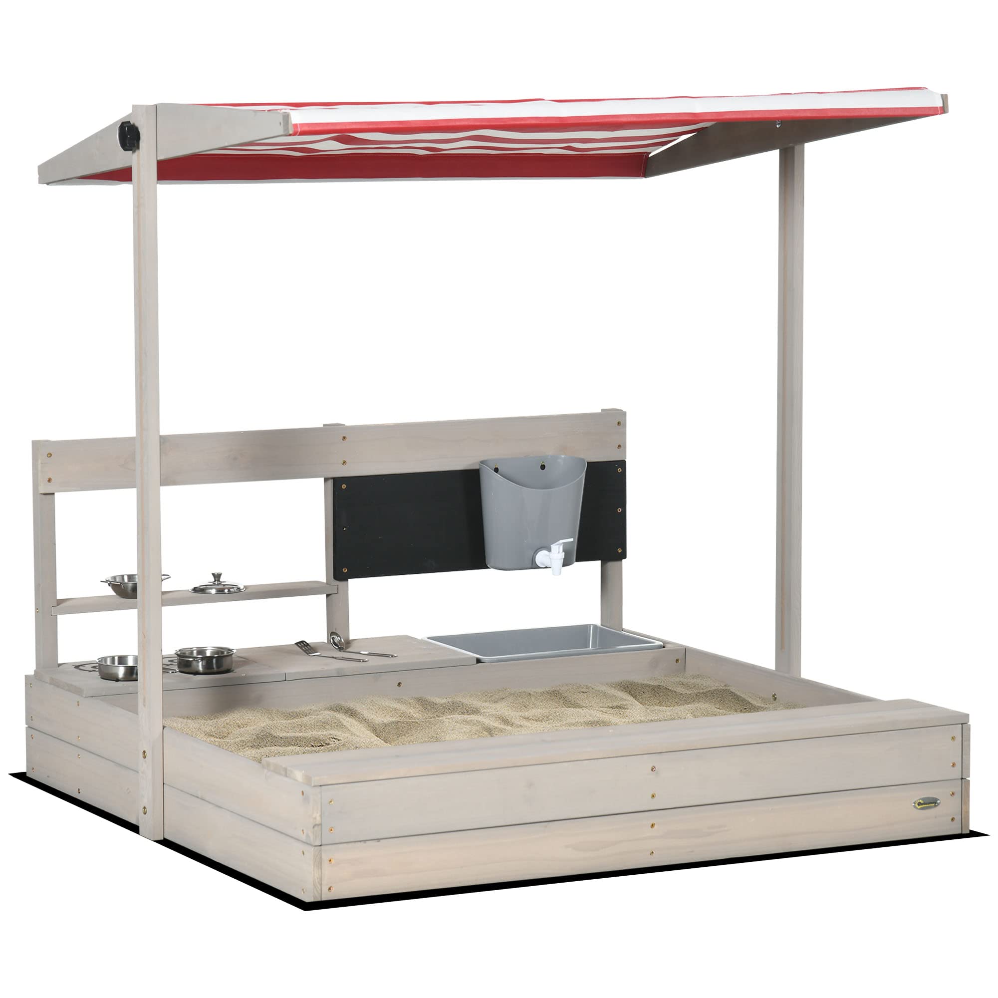 Outsunny Kids Sandbox with Canopy