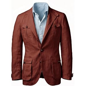 FIXRIMCH Men Sport Blazer Casual Lightweight Linen Jacket for Summer,Beach，Wedding,Prom,Party