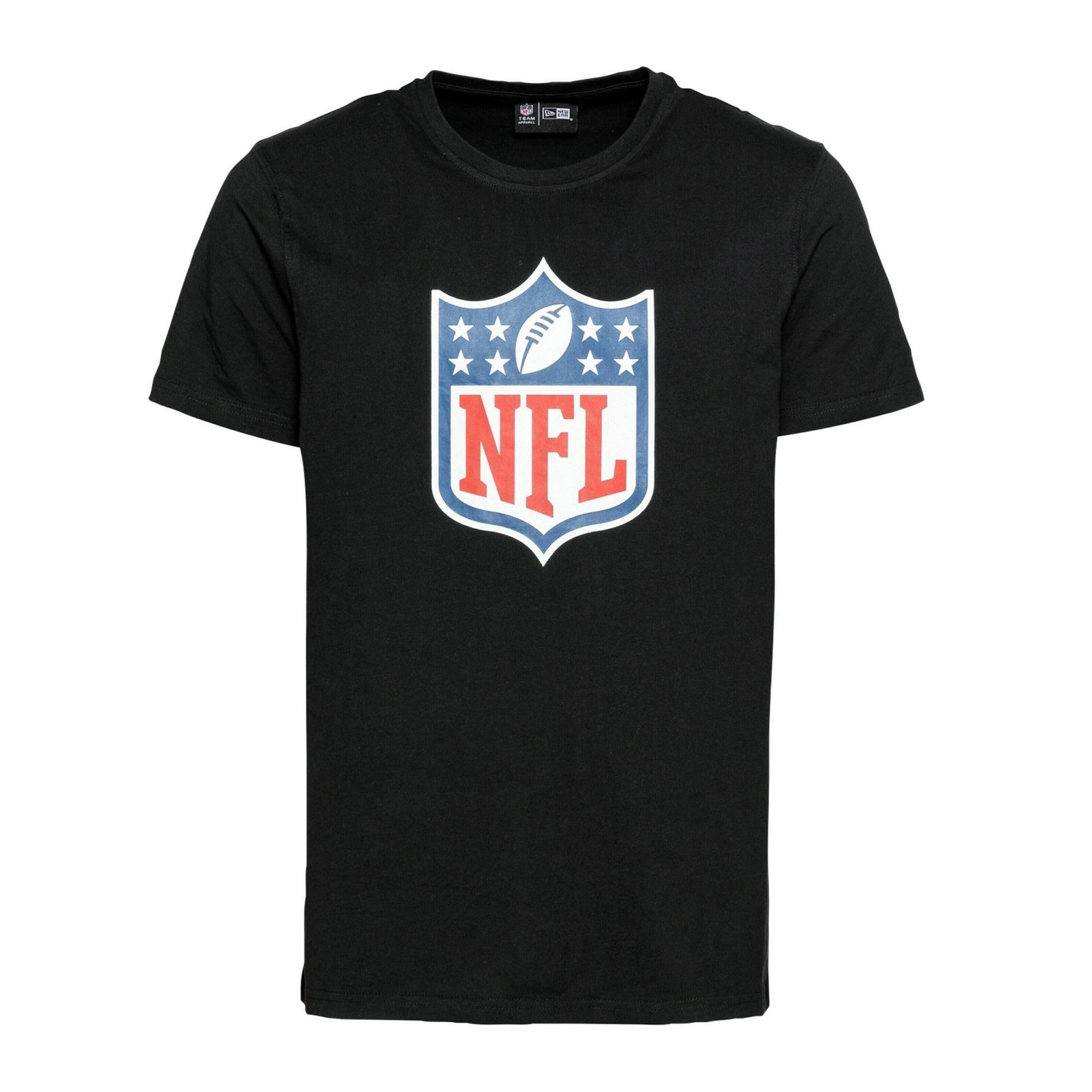 New Era Men's Team Logo NFL Logo Short Sleeve T-Shirt, Black, Large