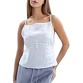 Amazhiyu Womens 100% Linen Backless Square Neck Spaghetti Strap Tank Tops Summer