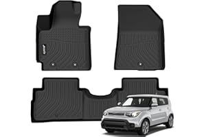 Jenofa-Floor Mats for Kia Soul 2014-2019 Floor Liner Waterproof All Weather Car Mats Custom Durable TPE Rubber Mat for 2018 Soul Accessories Black