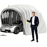 Upgrade Thicken Retractable Foldable Carport, 19.35 x 8.8 ft Stainless Steel Portable Car Garage, All-Weather Collapsible Car Shelter with Ground Lock, Heavy Duty Car Canopy Tent for SUV, Grey