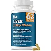 Dr. Tobias Liver 21 Day Cleanse, Herbal Liver Detox Cleanse with Milk Thistle, Dandelion Root & Artichoke Extract, Supports Liver Health & Digestion, 63 Vegetarian Capsules (63 Count (Pack of 1))