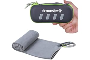 4Monster Camping Towel Super Absorbent-Quick Dry Microfiber Towel Ultra Compact & Soft-Travel Towel Lightweight for Backpacking,Hiking,Gym,Beach,Swimming,Yoga