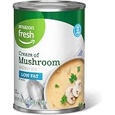 Amazon Fresh, Condensed Low Fat Cream Of Mushroom Soup, 10.5 Oz (Previously Happy Belly, Packaging May Vary) (Pack of 6)
