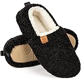EverFoams Women’s Soft Curly Full Slippers Memory Foam Lightweight House Shoes Cozy Loafer with Polar Fleece Lining