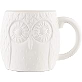 Oversized Embossed Owl Coffee or Tea Mug, 20 oz