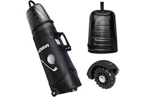 HOWHAI Golf Travel Bags for Airlines Hard Shell with Wheels, ABS Hard Case Top, 1680D Waterproof Oxford, Inside Padded Materials, Protect Golf Clubs, Lightweight and Easy to Maneuver
