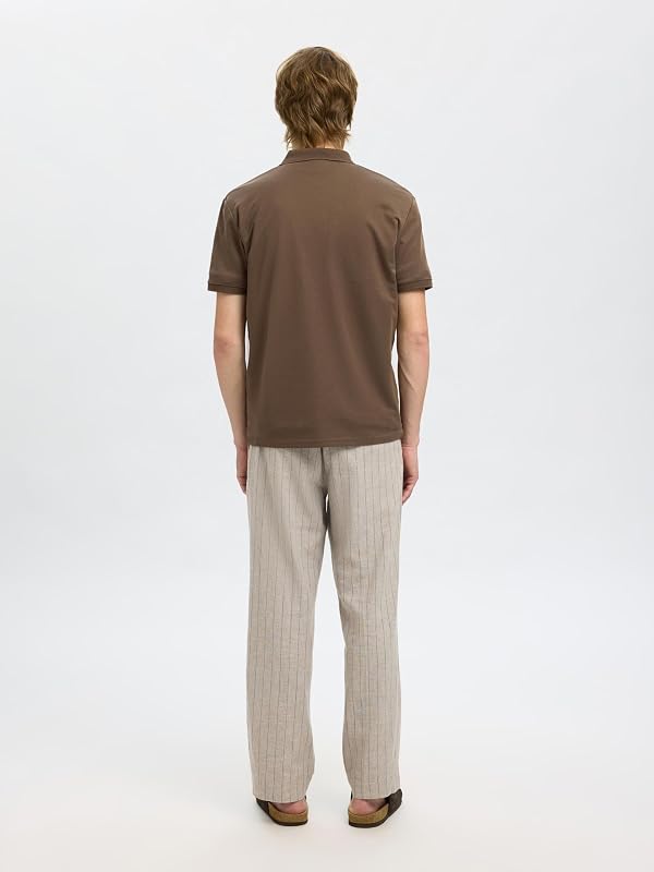 Herren Slhfave Button Ss Polo Noos, Morel, Large — Foto 3 von 8
