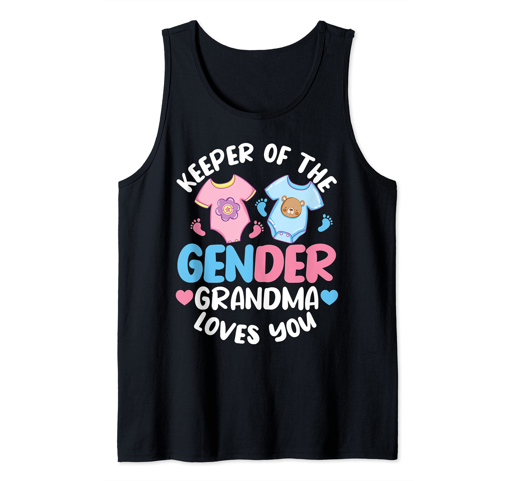 Mens Pink Or Blue Grandma Loves You - Grandma Gender reveal Tank Top