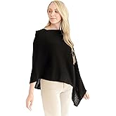 CLAUDIA NICHOLE by Alashan 100% Cashmere Luxe Dress Topper Poncho - Lightweight, Soft, Cozy & Versatile - Great Gift Item