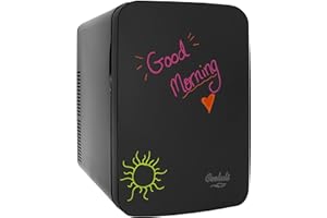 Cooluli 15L Mini Fridge with Magnetic Blackboard - Portable Small Refrigerator for Travel, Car & Office, V15LE2BK