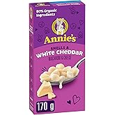 ANNIE'S - MACARONI AND CHEESE Shells and White Cheddar, No Artificial Flavours, No Synthetic Colours, Contains Real Cheese an