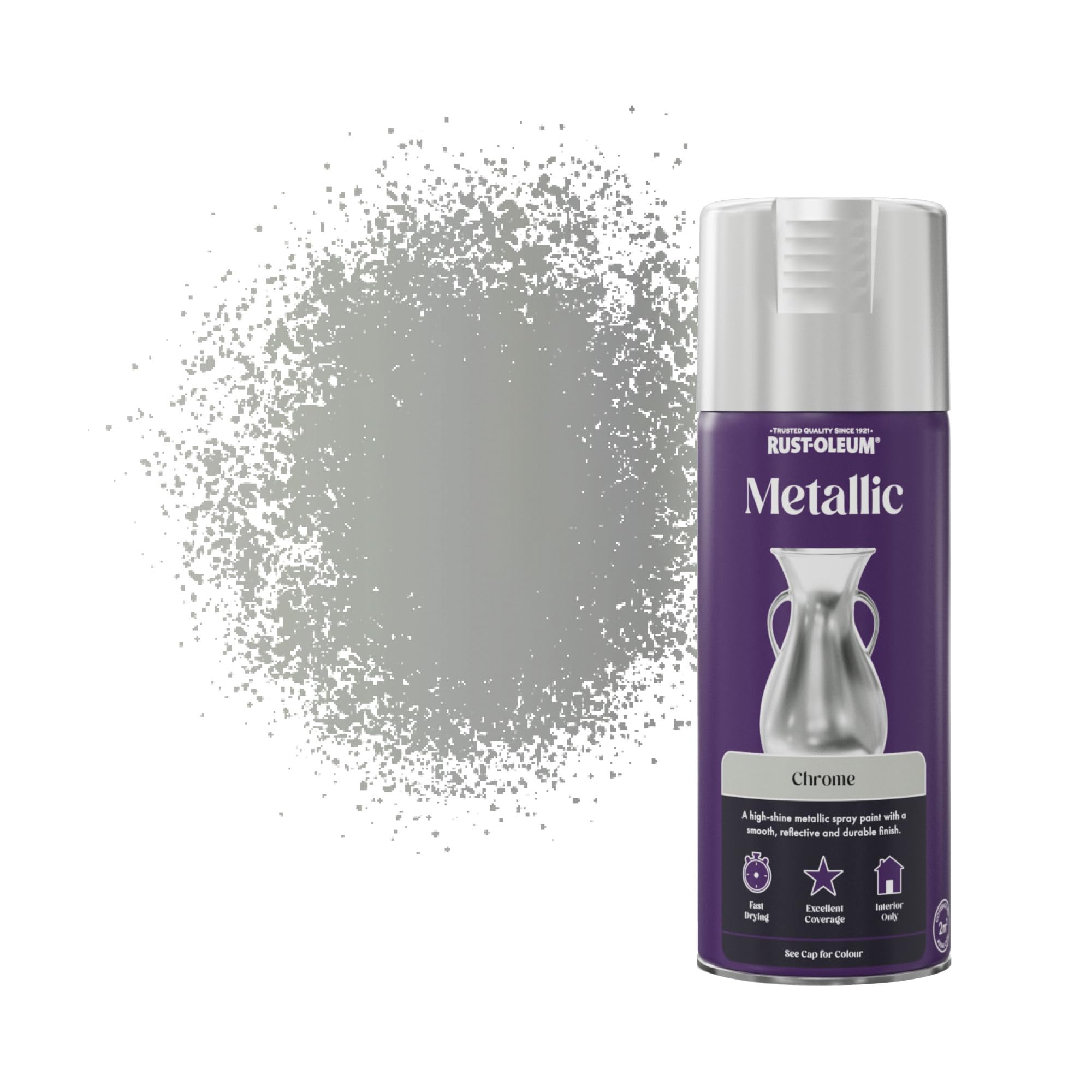 Rust-Oleum 400ml Metallic Spray Paint - Brilliant Chrome