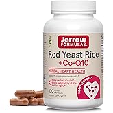 Jarrow Formulas Red Yeast Rice 1200 mg & CoQ10 100 mg Per Serving - 120 Veggie Caps, 60 Servings - Herbal Heart Health Dietary Supplement - Supports Cardiovascular & Cellular Health - Vegan