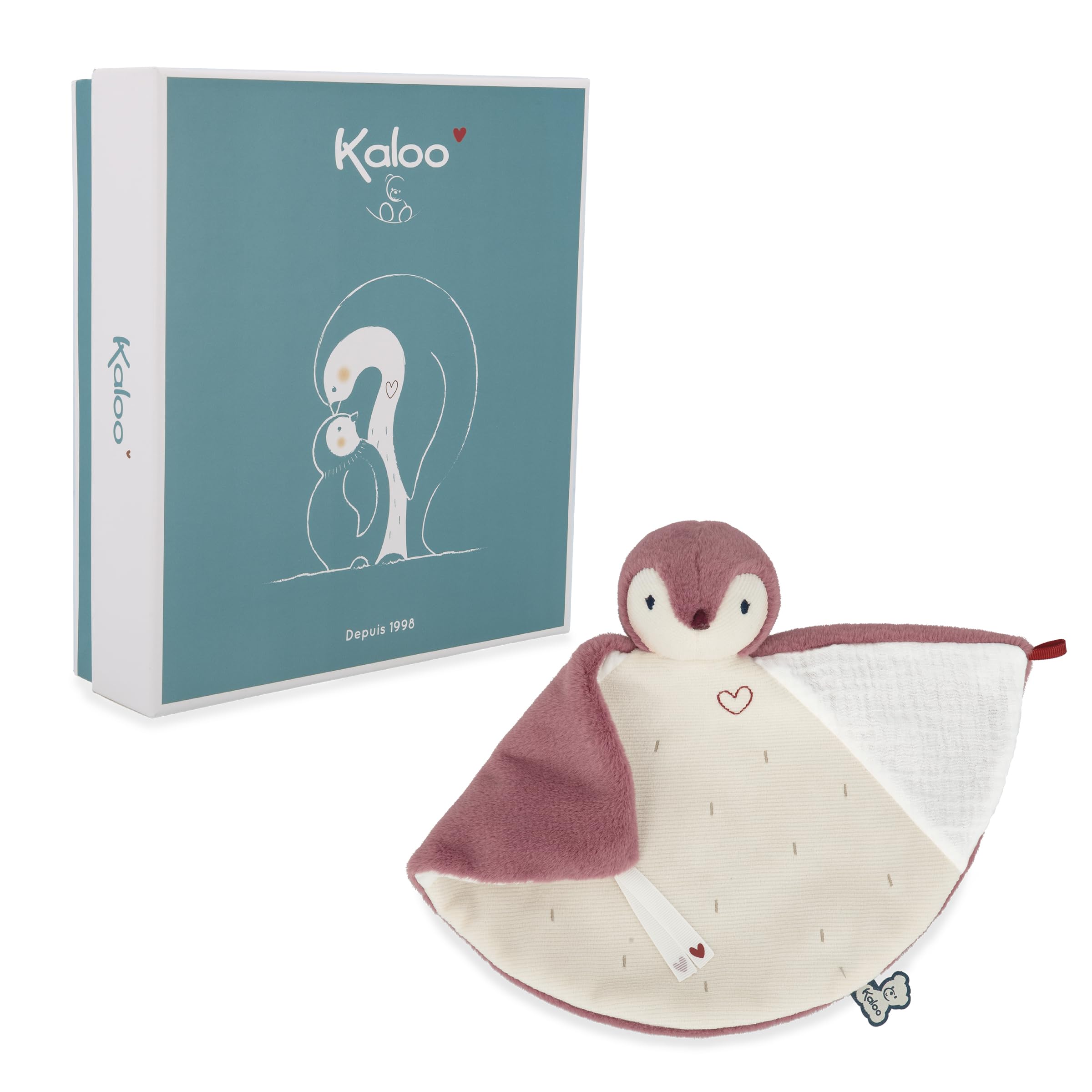 Kaloo - Complices - Pink Penguin Comforter - Absorbs Scents - 23 cm - 0 Months +, K212007