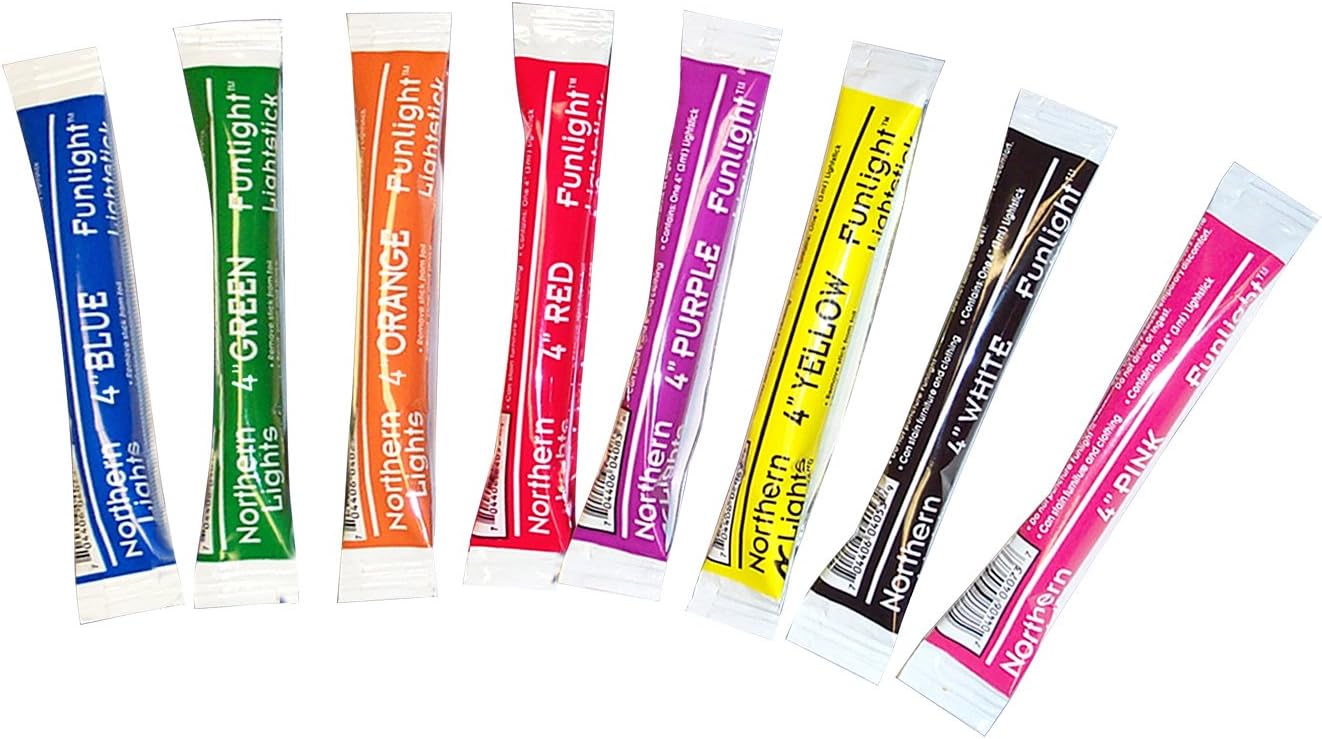 Funlight Light Stick Individually Wrapped Assorted, 4" L, 50 Pieces