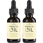 Earthly Body Miracle Oil, 1 fl. oz. - 2 Pack - 100% Natural Tea Tree Oil, Hemp Seed Oil & Vitamin E - Moisturizer, Calms Skin Irritations, Helps Smooth Wrinkles - Gluten Free, 100% Vegan