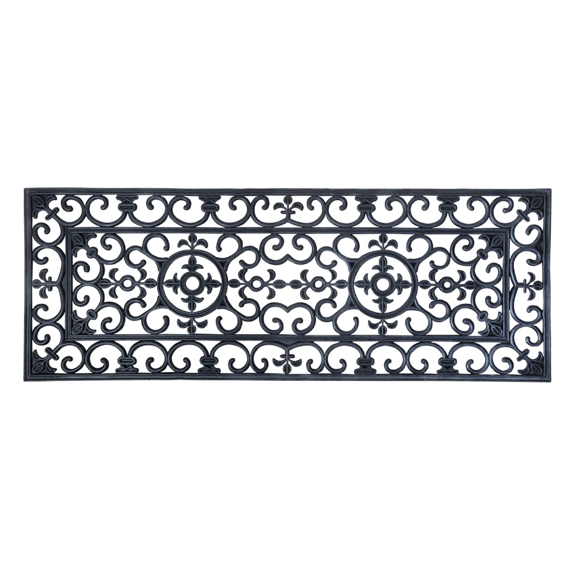 Esschert Design dirt trapper mat, doormat in black made of rubber, rectangular, size XL, extra wide, approx. 120 cm x 45 cm