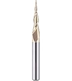 Amana Tool Brocas De Fresadora CNC En Espiral De Corte Hacia Arriba De Carburo Para Tallado 2D/3D, 46284-K, Punta De Bola De ángulo Cónico De 1 Grado X 1/8 De Profundidad X