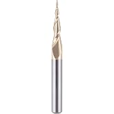 SpeTool Tapered Ball Nose End Mill 1/4" Shank with 1/64" Cutting Radius for 3D Carving Engraving Router Bit, ZrN Coated