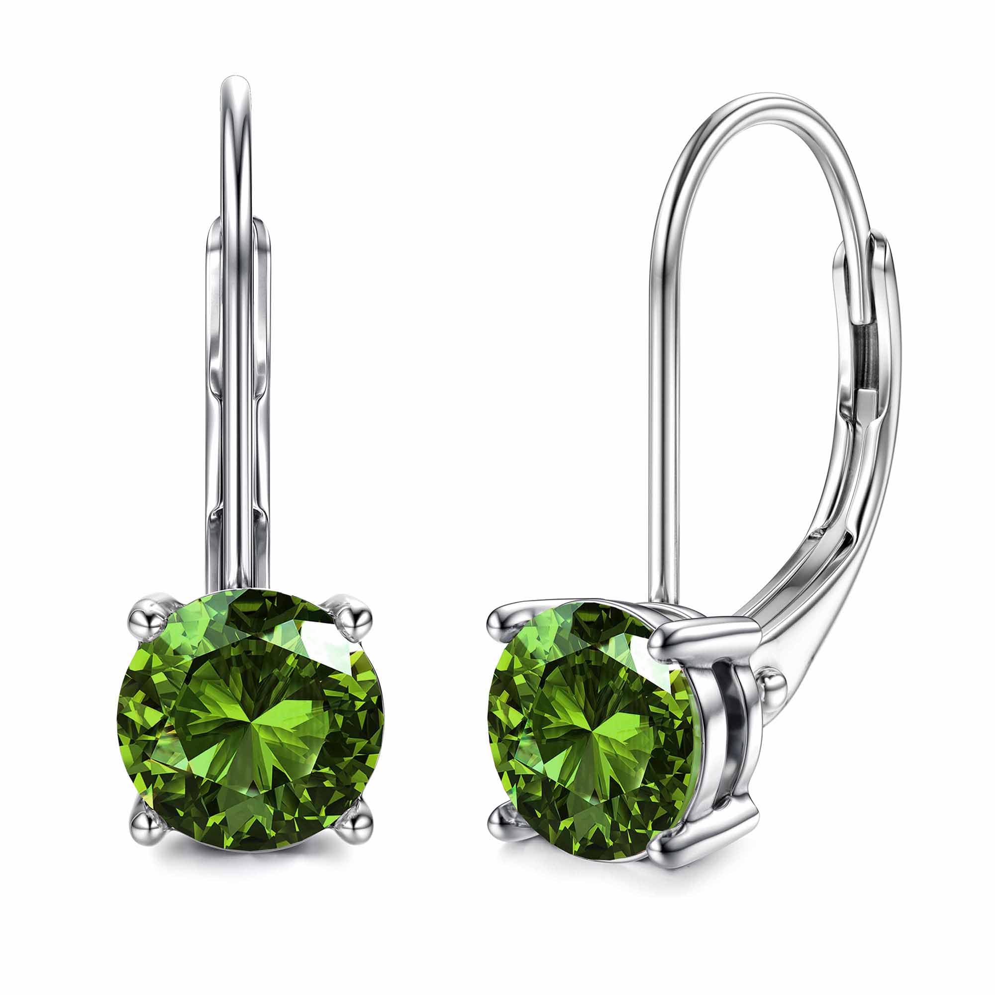 Blahanna Moissanite Earrings,1.0ct-2.0ct D Color Brilliant Round Cut Earrings S925 Sterling Silver Dangle Earrings Moissanite Leverback Drop Earring Image